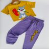 Thumper’s Spring Charm Golden Yellow Crop Top & Pastel Purple Joggers Set